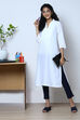 Peach Cotton Flax Kurta image number 3