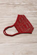 Red Cotton Flax Embroidered Face Mask image number 2