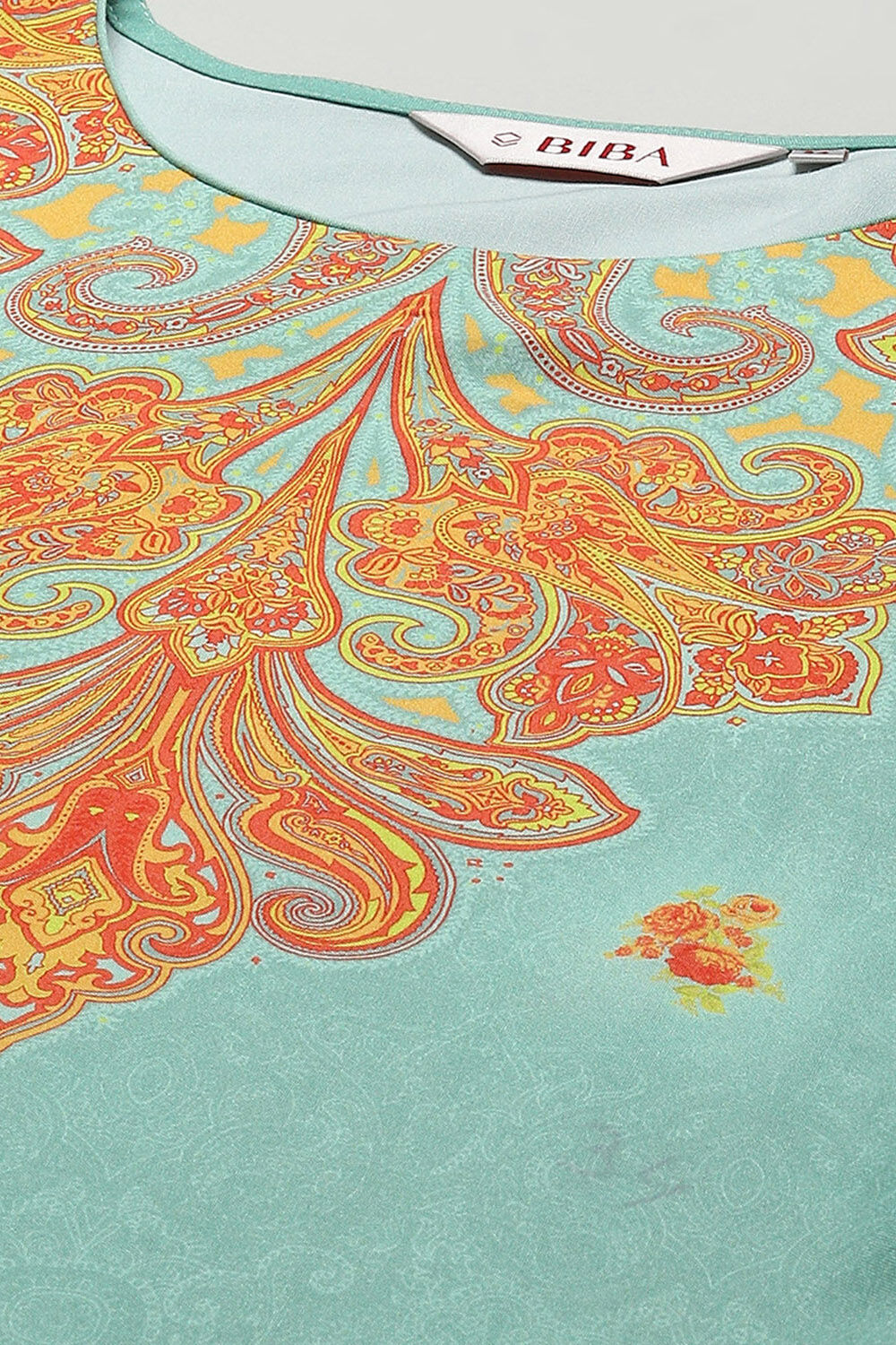 Sea Green Poly Chiffon Narrow Kurta Pant Suit Set image number 1