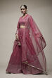 Pink Nylon Lehenga Set image number 3