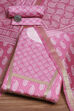 Blue Cotton Digital Print Unstitched Suit Set image number 0