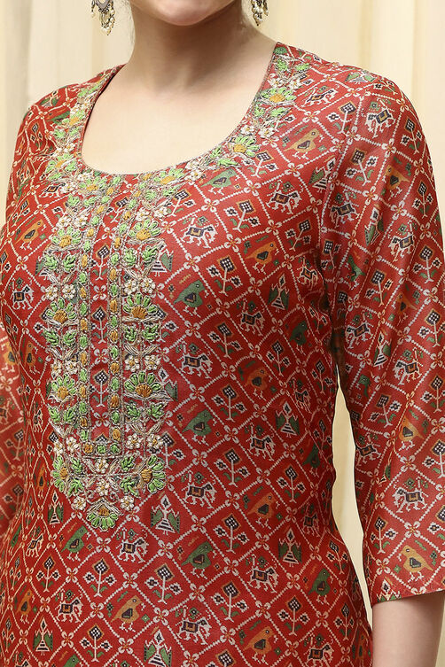 Black Tissue Machine Embroidered Unstitched Suit Set image number 2