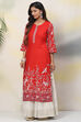 Ochre Straight Viscose Kurta image number 2