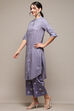 Berry Cambric Narrow Kurta Pant Suit Set image number 4