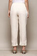 Off White Rayon Regular Solid Palazzo image number 4
