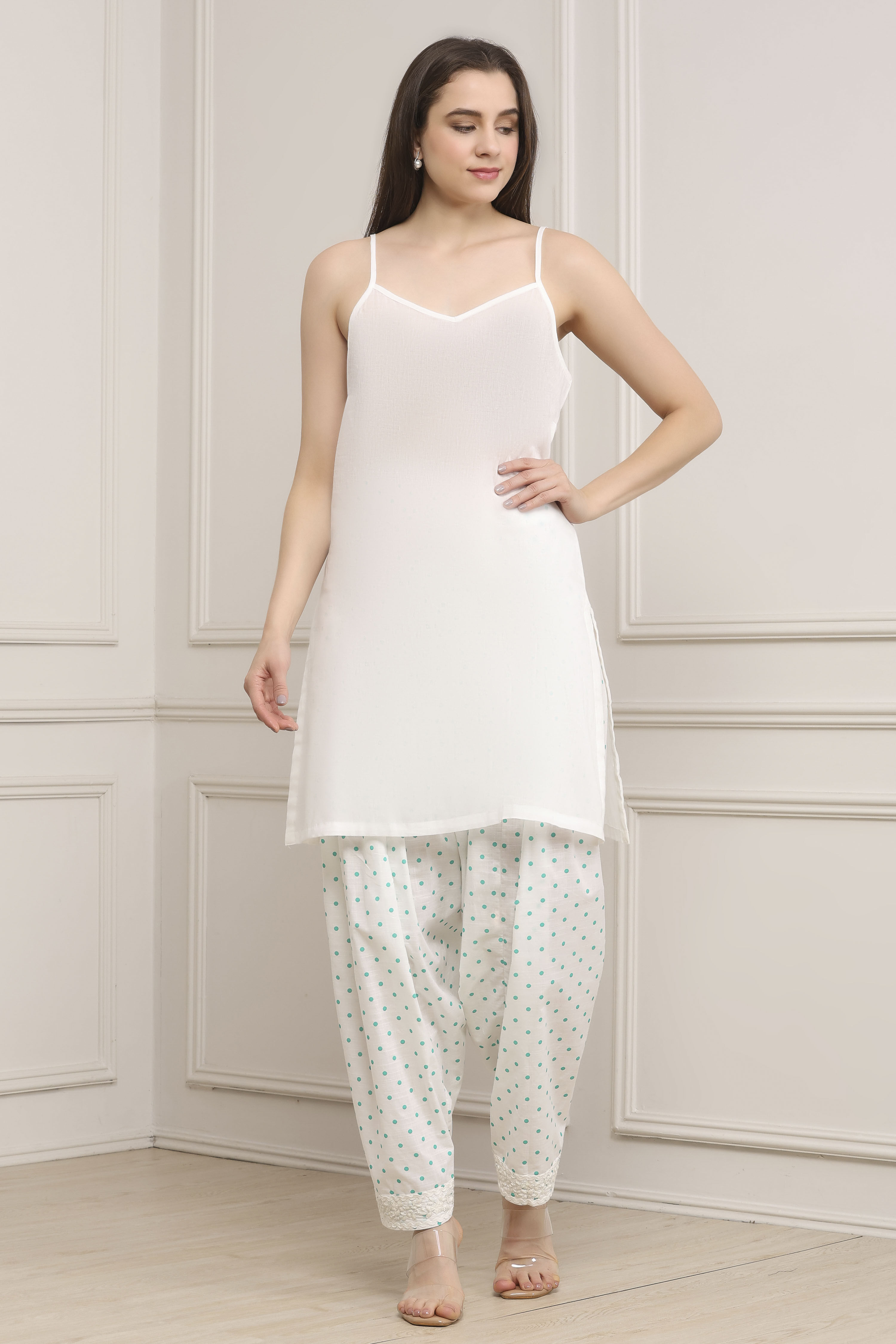 Pink Cotton Printed Straight Salwar Suit Set image number 7