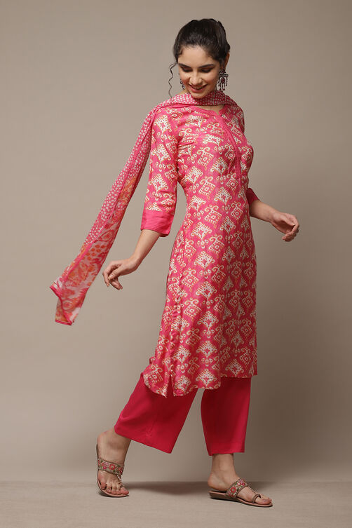 Coral Modal Straight Kurta Palazzo Suit Set image number 4