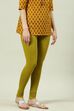 Camel Cotton Blend Solid Churidar image number 0