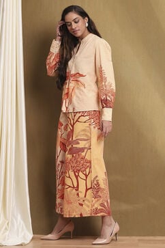 Cream Cotton Printed Co-ord Set image number 3