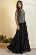 Black Viscose Rayon Embroidered Fusion Set image number 6