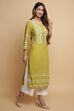 Green Rayon Straight Kurta Palazzo Suit Set image number 5
