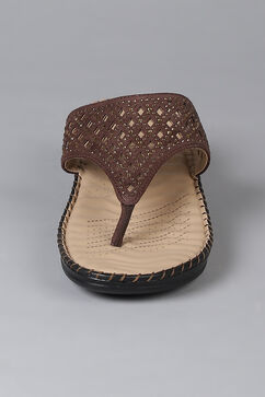 Brown Synthetic Suede Sandals image number 5