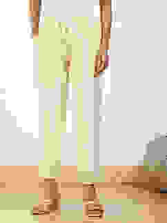 Cream-coloured Solid Mid-Rise Regular Fit Palazzo image number 4