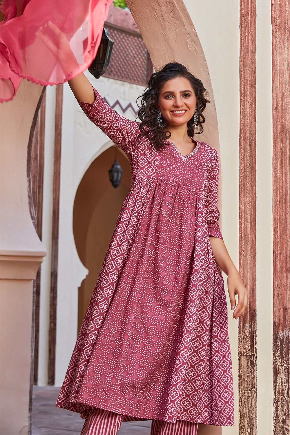 Biba pink suit set new arrivals