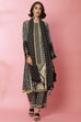 Black And Off White Straight Viscose Printed Kurta image number 5