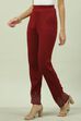 Deep Red Acrylic Pants image number 0