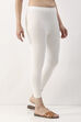 Maroon Cotton Lycra Solid Fitted Cropped Leggings image number 3