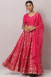 Hot Pink Straight Art Silk Lehenga Set image number 0