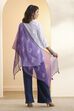 Purple Kota Doria Traditional Print Dupatta image number 2