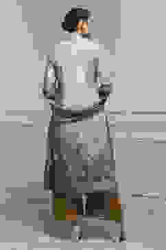 Green Poly Crepe Digital Print Unstitched Suit Set image number 5