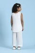 White Viscose Rayon Solid Straight Suit Set image number 4