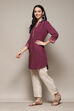 Pink & Purple LIVA Straight Printed Shirt image number 2