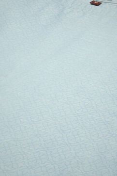 Blue Linen Digital Print Unstitched Suit Set image number 15