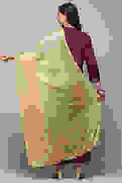 Gold Poly Chiffon Dupatta image number 2