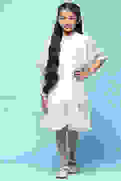 White Chiffon Dobby Tiered Dress image number 5