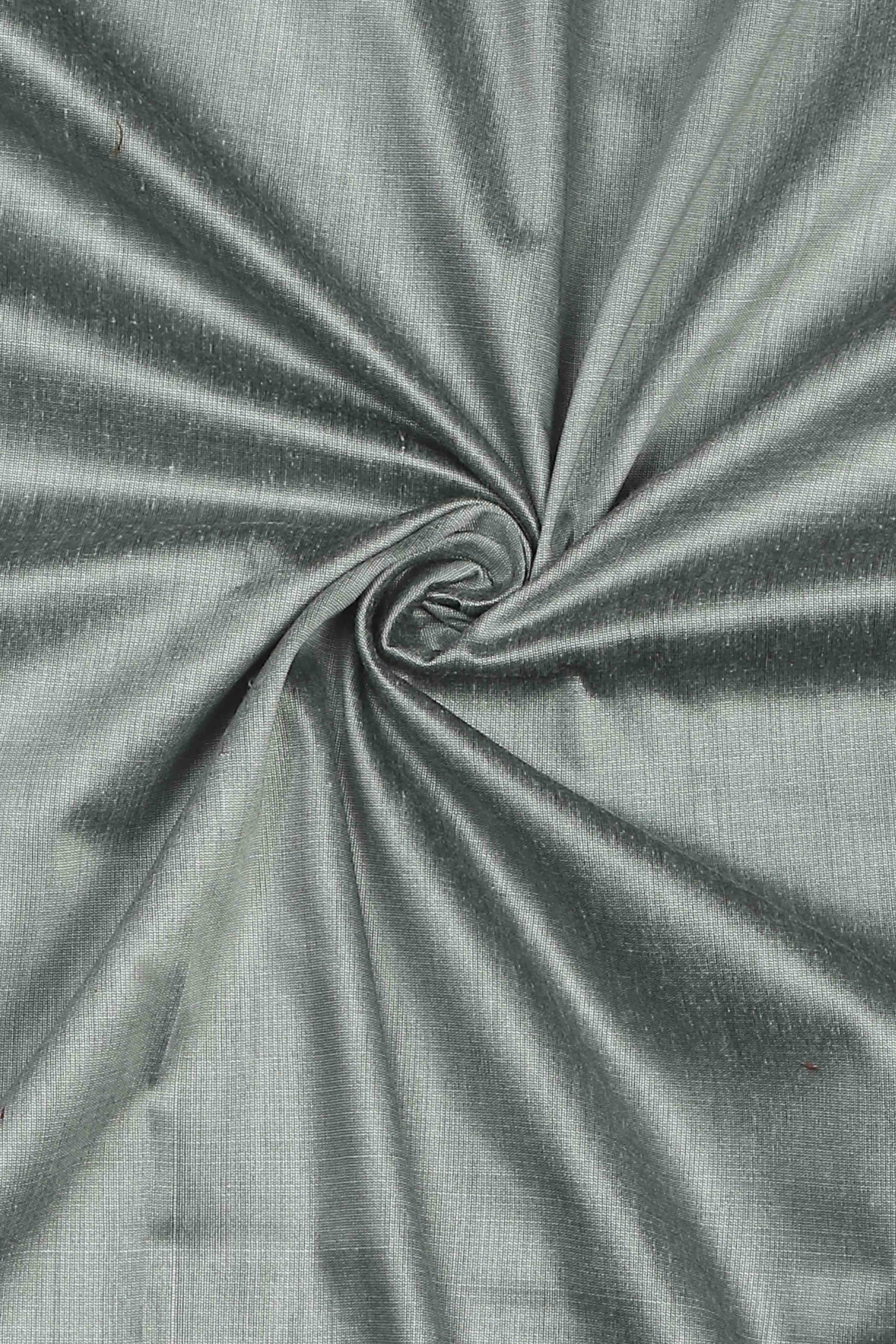 Grey Cotton Printed Embroidered Unstitched Suit Set image number 2