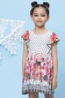 White Rayon A-Line Printed Dress