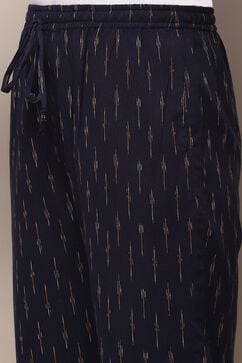 Navy Blue Cotton Straight Palazzo image number 1