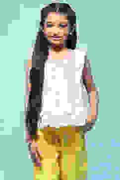 White Schiffli Sleeveless Cotton Embroidered Top  image number 5