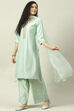 Mint Green Cotton Silk Straight Kurta Palazzo Suit Set image number 5