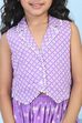 Purple Cotton Printed Straight Lehenga Set image number 1