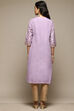 Lilac Cotton Blend Straight Yarndyed Kurta image number 3