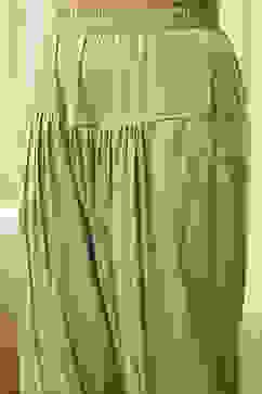 Green Linen Hand Painted Unstitched Suit Set image number 3