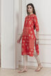 Orange Cotton Printed Straight Kurta image number 2