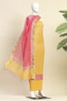 Pink Cotton Printed Embroidered Unstitched Suit Set image number 4