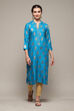 Blue Rayon Straight Printed Kurta image number 0