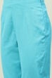Turquoise Cotton Straight Kurta Slim Pant Suit Set image number 2