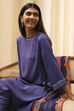 Blue Printed Asymmetric Suit Set image number 0