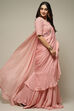 Dusty Pink Pre-Draped Nylon Saree With A Stitched Blouse image number 5