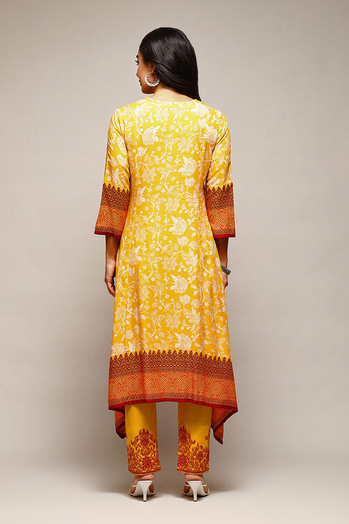 Indigo Cotton Straight Printed Kurta Ankle Length Suit Set image number 4