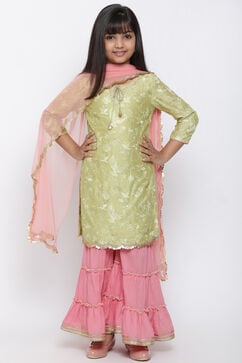 Green And Pink Sharara Kurta Sharara Suit Set image number 0