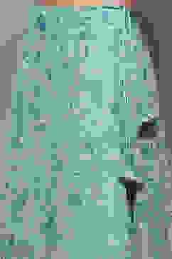 Sea Green Polyester Straight Lehenga Set image number 3