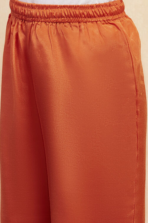 Coral Pink Polyester Flared Suit Set image number 2