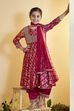 Pink Viscose Rayon Anarkali Suit Set image number 0