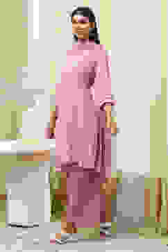 Pink Embroidered Kalidar Suit Set image number 3