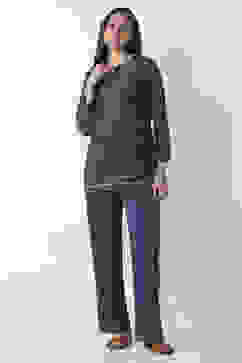 Teal Blue Viscose Blend Cargo Pants image number 0